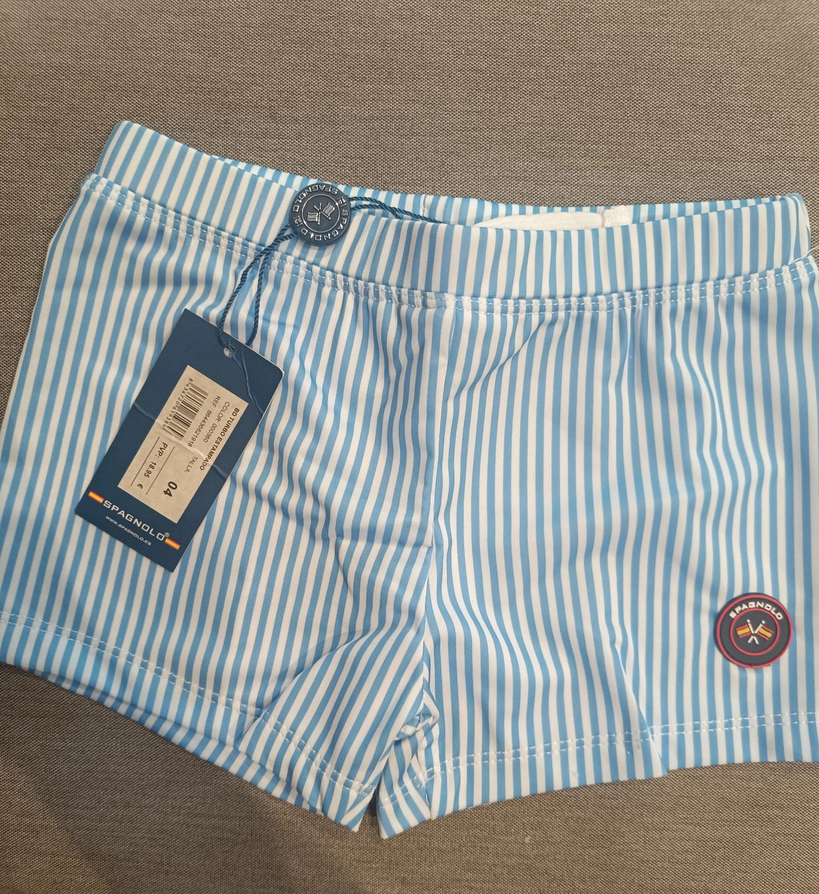 🩲 BOY'S BOXER-STYLE SWIMTRUNKS / TURBO STRIPED - SPAGNOLO (SIZE 4) - NEW WITH TAGS 🏊‍♂️☀️ – photo 2